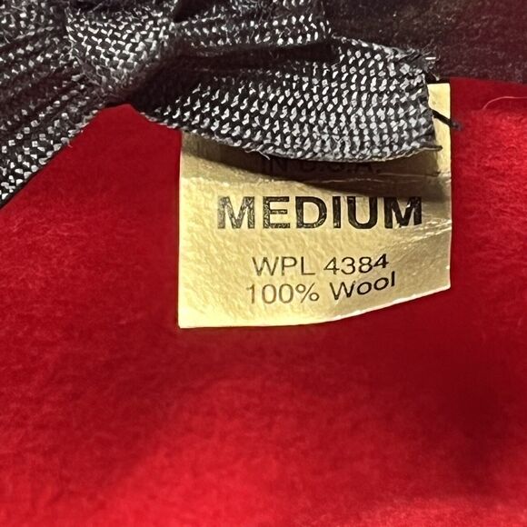 LHC Brand Red 100% Wool Silver Metal Hat Band Fedora Style Hat Size Medium - Picture 12 of 12